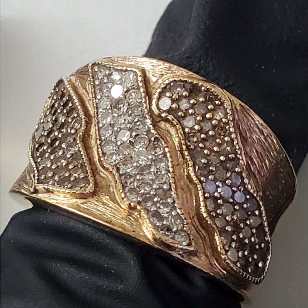 Antique / 10K Gold Diamond Cognac Ring Unique